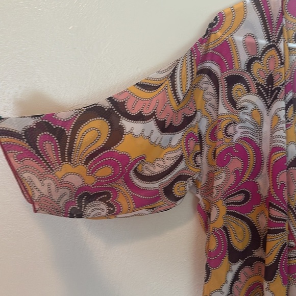 Lularoe Kimono Cardigan Size Medium Multicolor Open Front Flowy Relaxed Fit - Picture 4 of 12